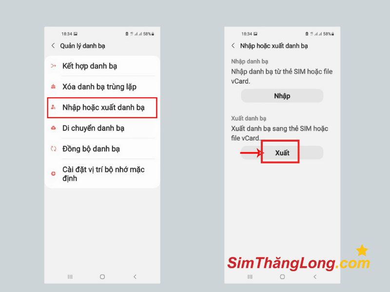 Xuất danh bạ và sao chép danh bạ từ máy Android sang sim 